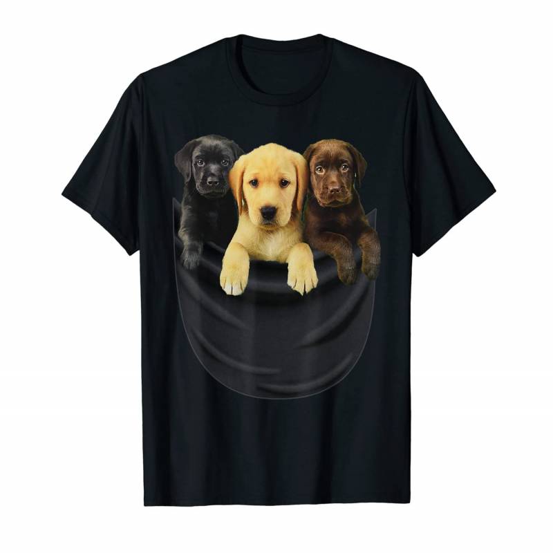 Labrador Retriever Puppy In Big Pocket T-shirt Dog Gift T-shirt