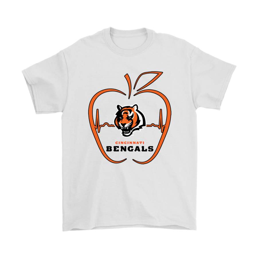 Apple Heartbeat Teacher Symbol Cincinnati Bengals Shirts