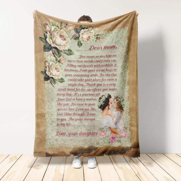 Dear Mom Blanket, Mothers Day Gift