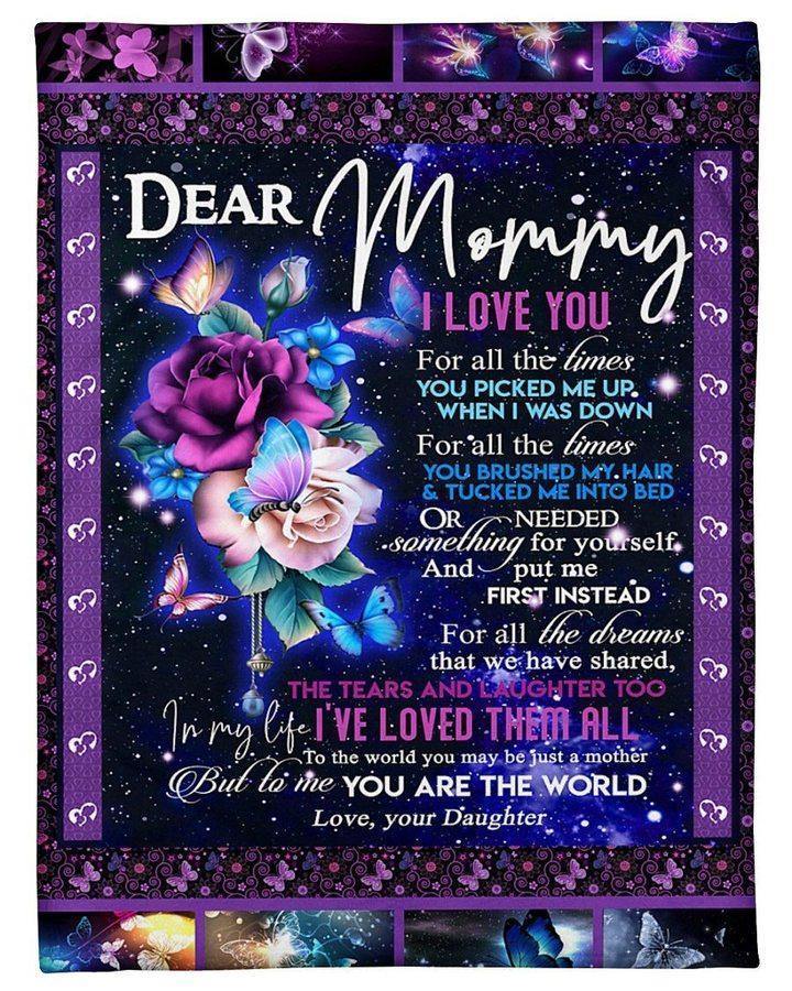 [Personalized Name] Purple Daughter Gift For Mommy I Love You For All The Times –  Gift For Mommy, Gift For Home Decor, Gift For Family  – Fleece Blanket