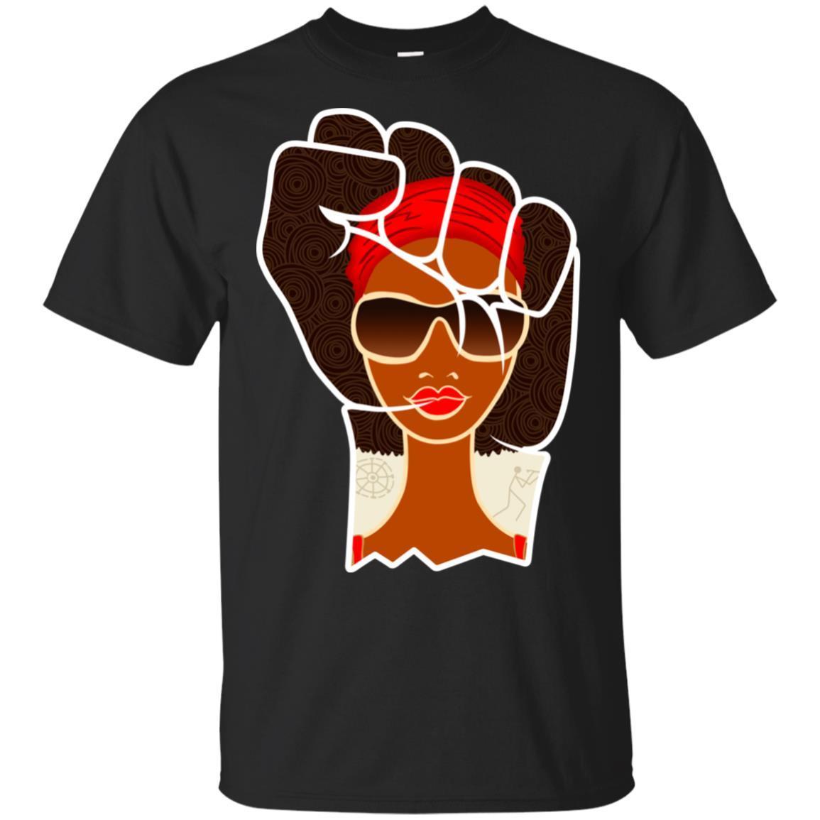 African American T-Shirt For Melanin Poppin Black Women Afro Girl Rock