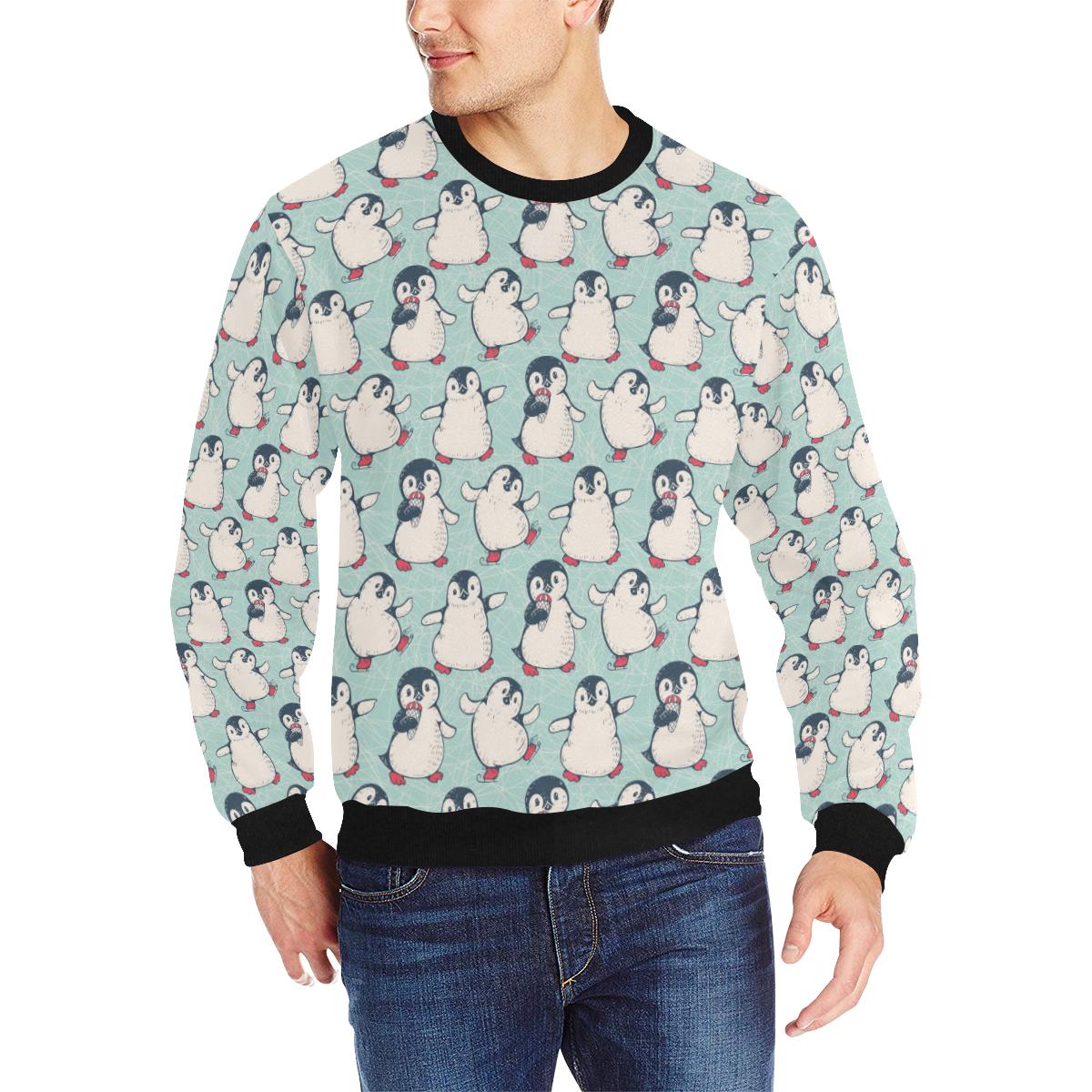 Cute Penguin pattern Men’s Crew Neck Sweatshirt