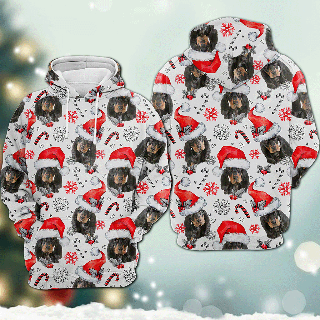 Black And Tan Coonhound Dog – Christmas Decor – 3D Hoodie