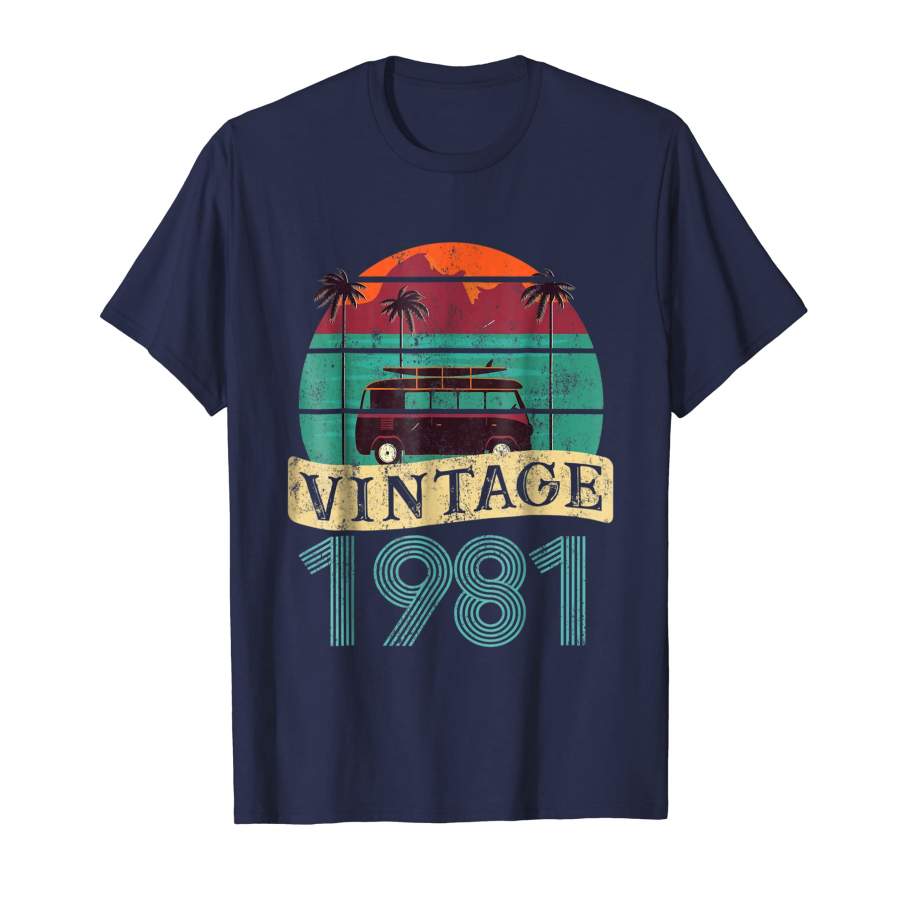 1981 T Shirt Vintage 37th Birthday day Gift