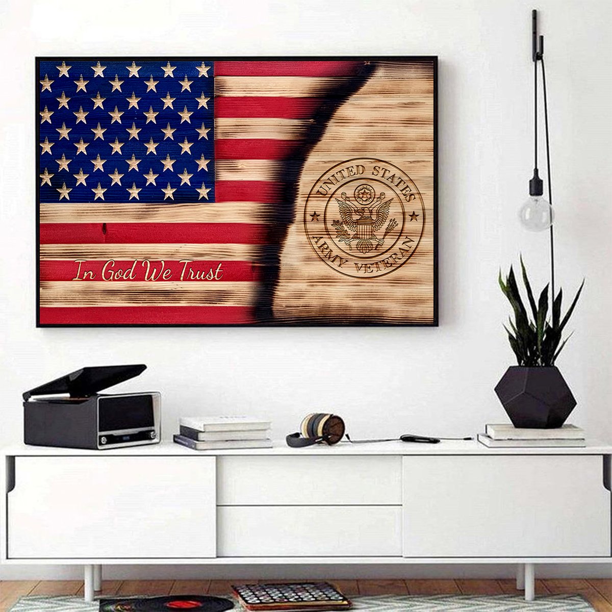 In God We Trust Us Army Veteran Poster Horizontal - Poster Art Design