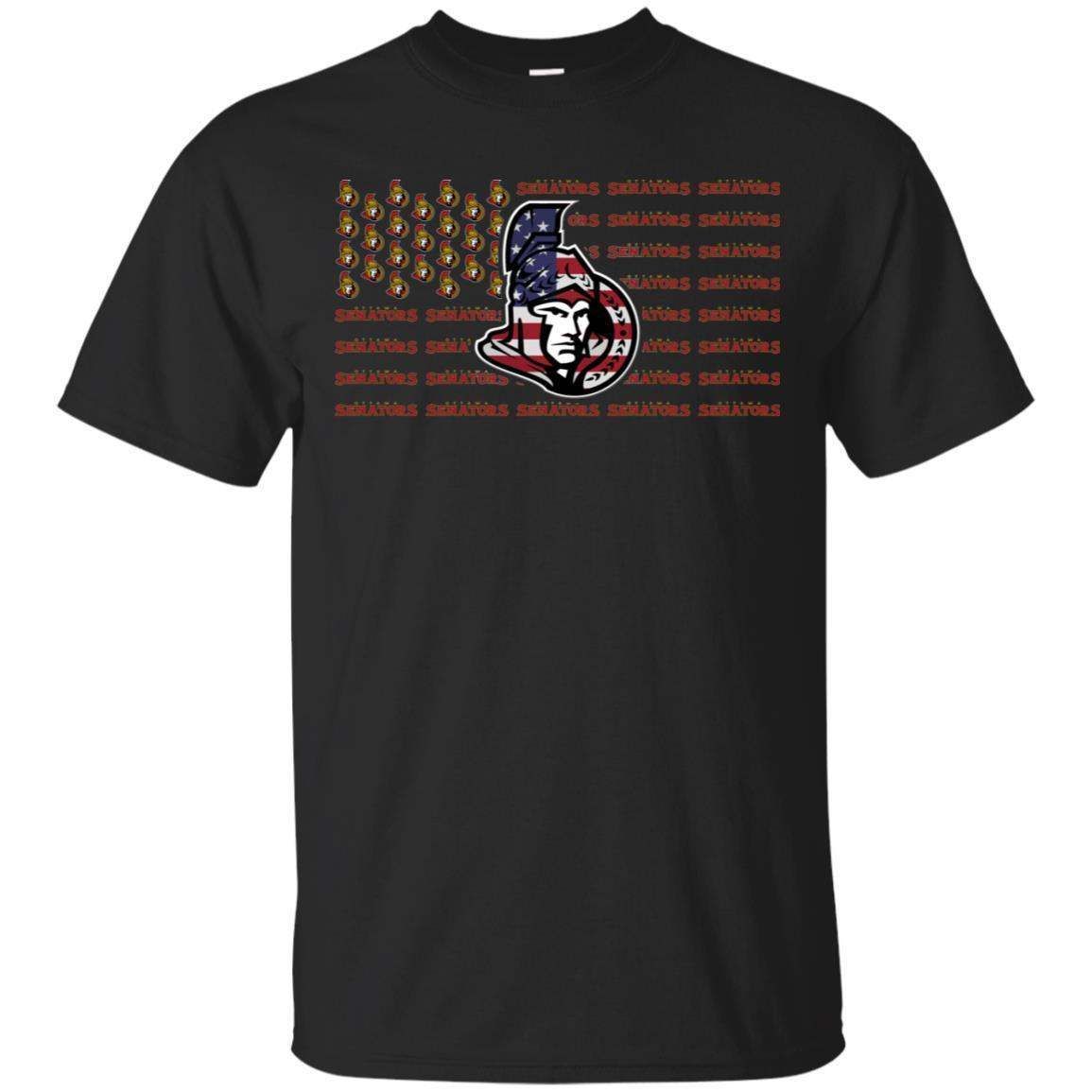 American Flag Ottawa Senators T-shirt for Hockey fans HA06