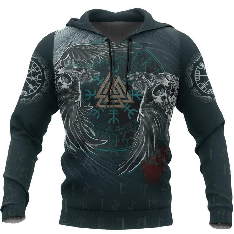 Viking Hoodie Ravens Skull Tattoo HP261210