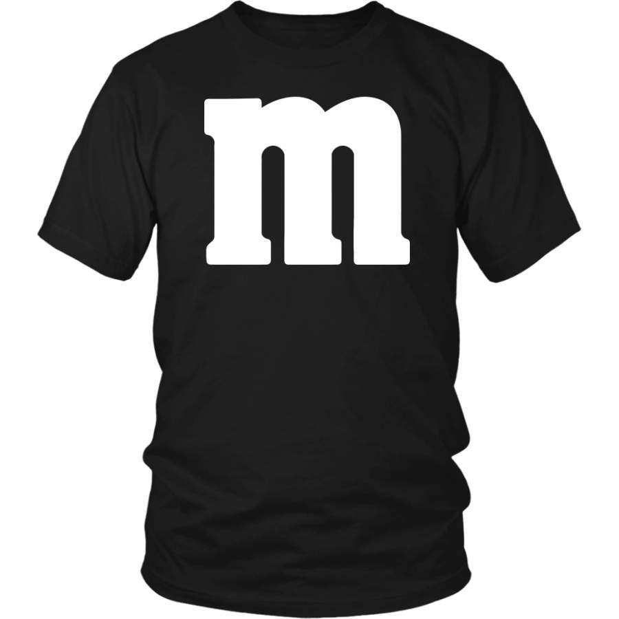 Letter M Monogram Alphabet Candy Funny Halloween T-Shirt