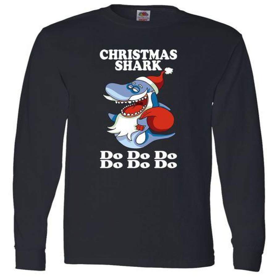 Christmas Santa Shark Do Do Do Long Sleeve Shirt