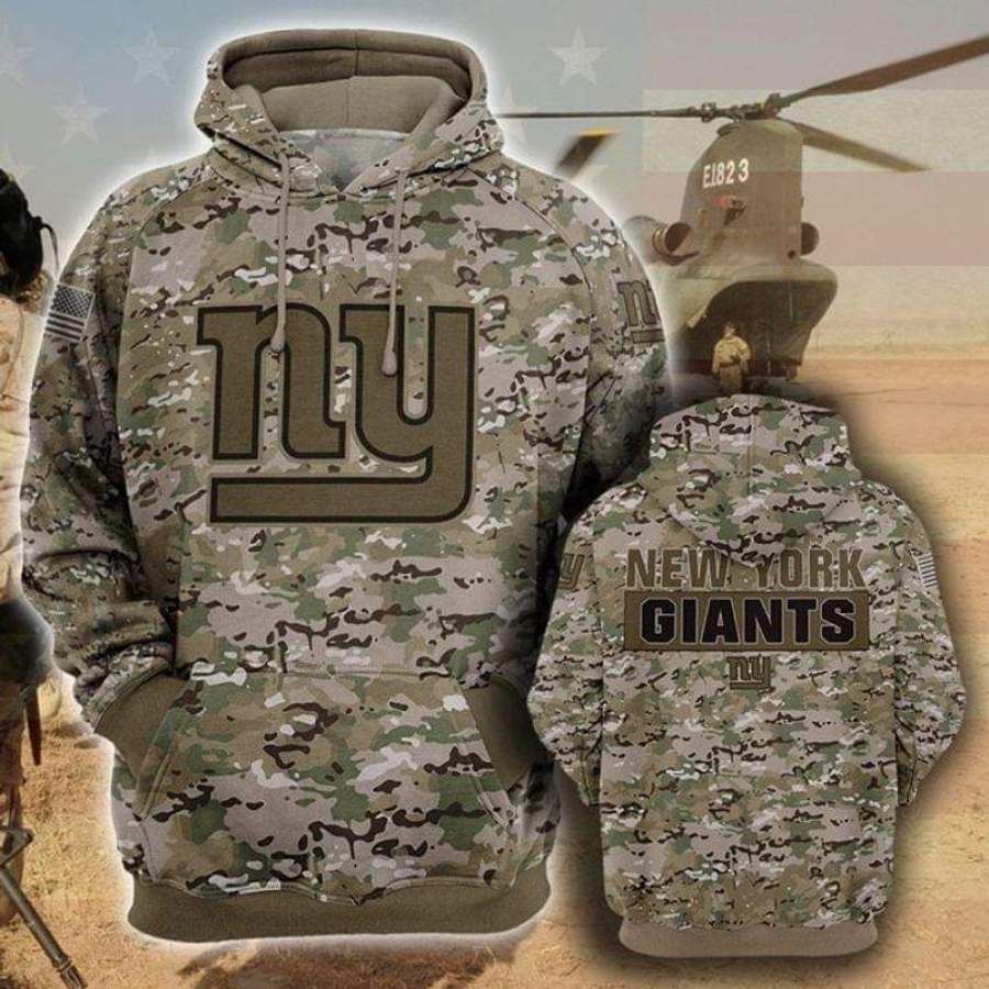 New York Giants Camo Hoodie Unisex 3D All Over Print