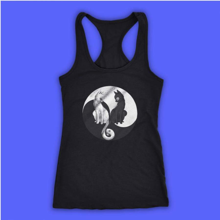 Yin And Yang Cats Kitten Women’S Tank Top Racerback