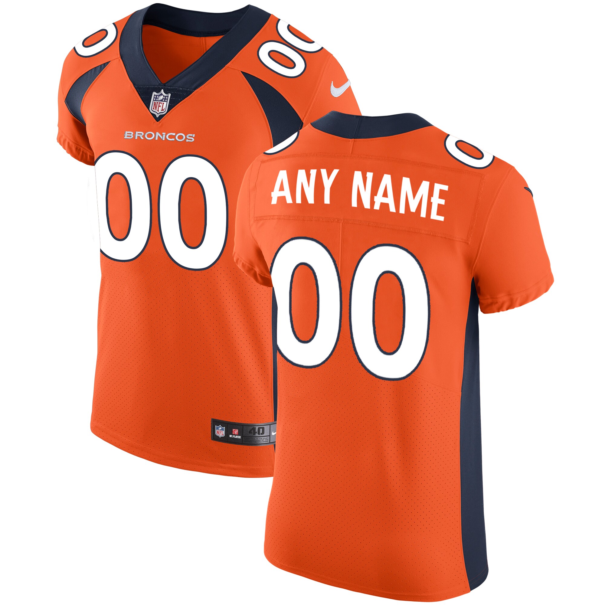 Denver Broncos Vapor Untouchable Custom Elite Jersey – Orange 2