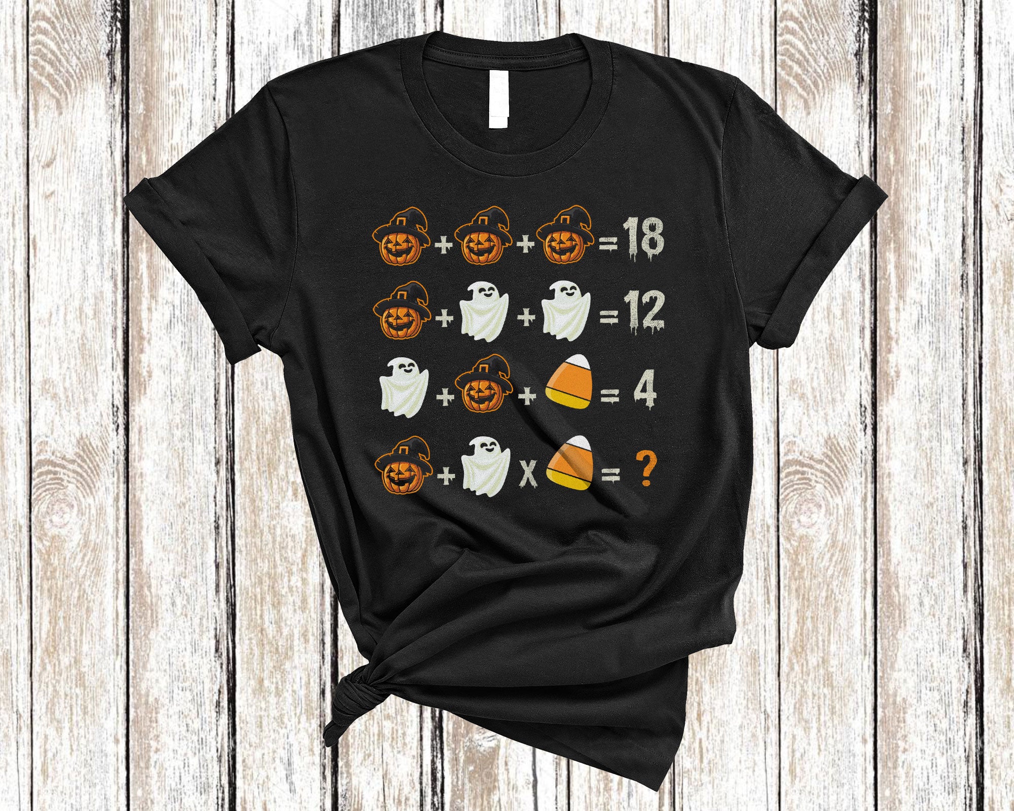 Order Of Operations Quiz Math Funny Halloween Pumpkin Boo Candy Corn Math Teacher T-Shirt