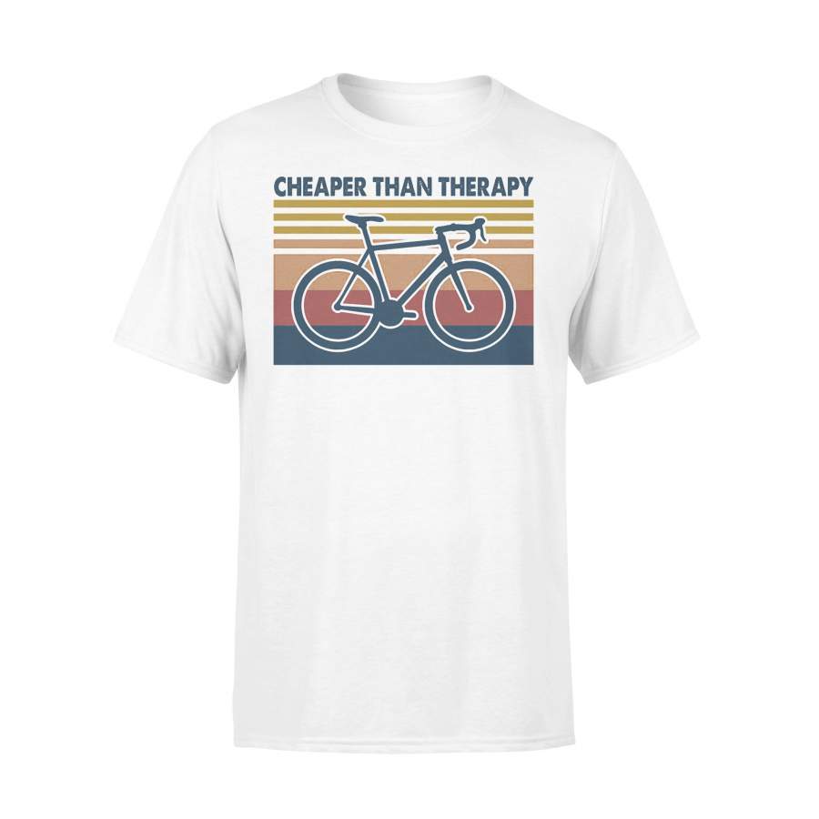 Bicycle Cheaper Than Therapy Vintage Retro T-shirt