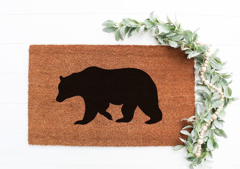 Bear Doormat – Animal California Hunter Doormat Funny Cute Hunting Silhouette Custom Front Door Rug Welcome Mat