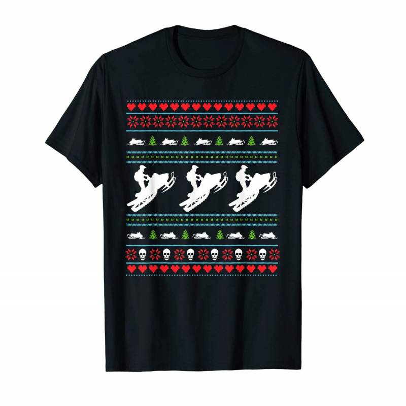 Winter Sports Ugly Sweater Winter Snowmobile Christmas Gift T-shirt