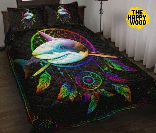 Shark Dreamcatcher  Color Style Quilt Bed Set And Pillow Covers