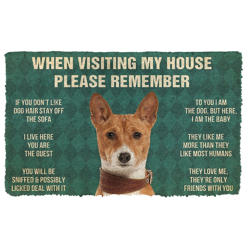 Gearhumans  Gearhuman 3D Please Remember Basenji Dogs House Rules Custom Doormat