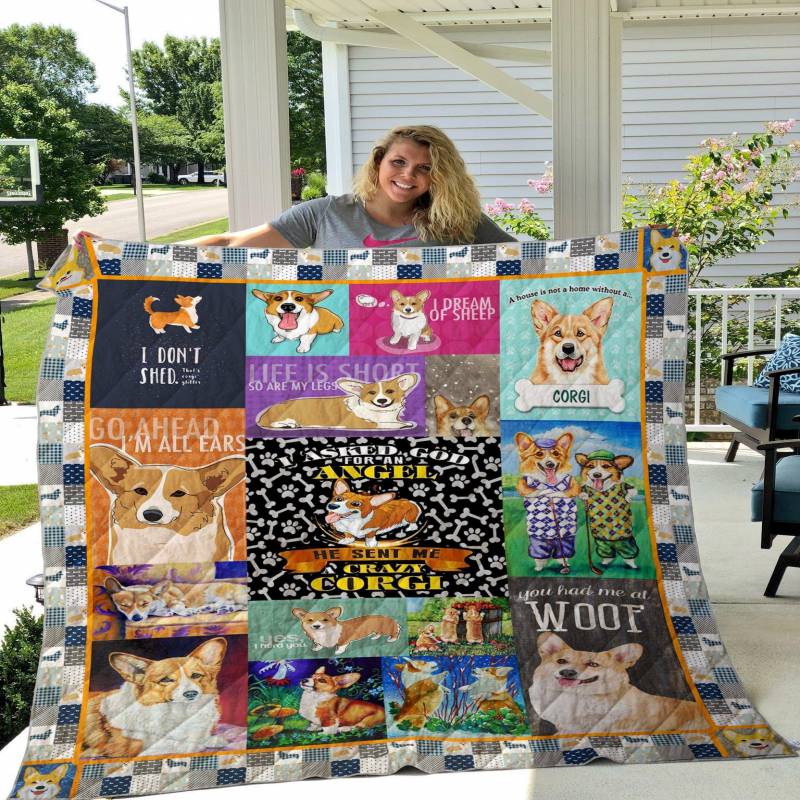 A BC-Corgi Lover Quilt Blanket HA091