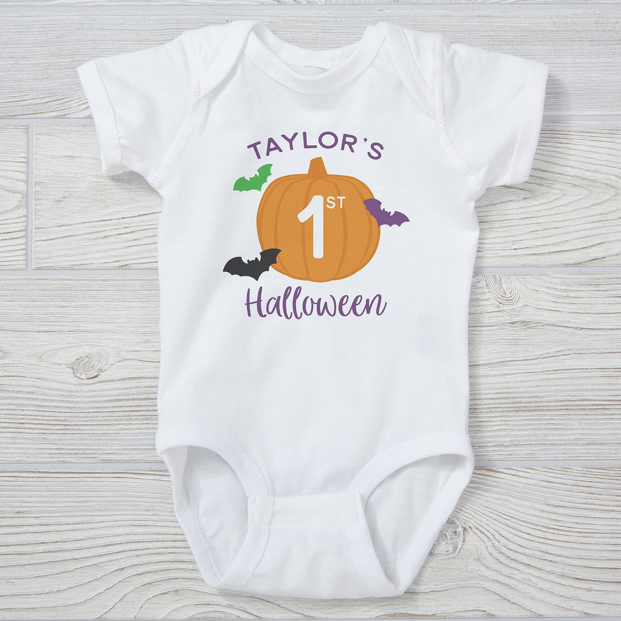 First Halloween Personalized Baby Bodysuit, Gifts for Baby, Baby Milestone, Cute Baby Gifts, Halloween Gifts, Halloween Shirt, Costume