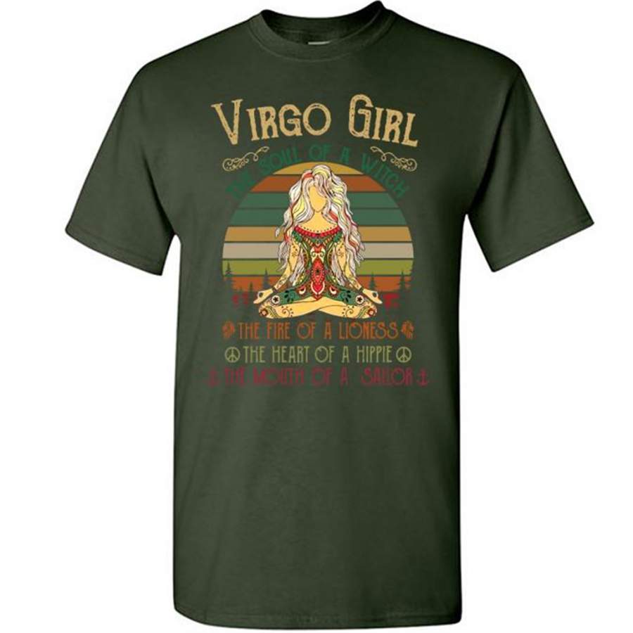 Virgo Girl The Soul Of A Witch Classic Vintage Retro Design – Gildan Short Sleeve Shirt