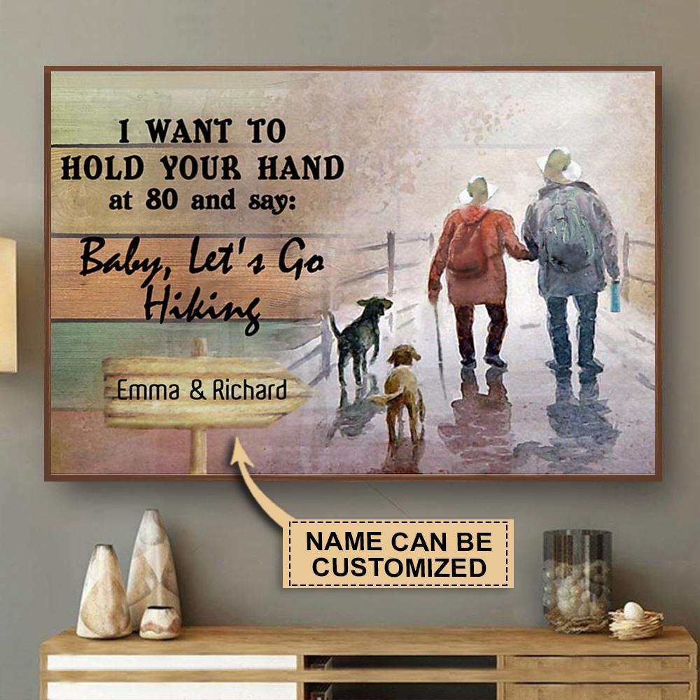 Aeticon Gifts Personalized Hiking I Want To Hold Your Hand Canvas Mom Dad Gift Home Decor