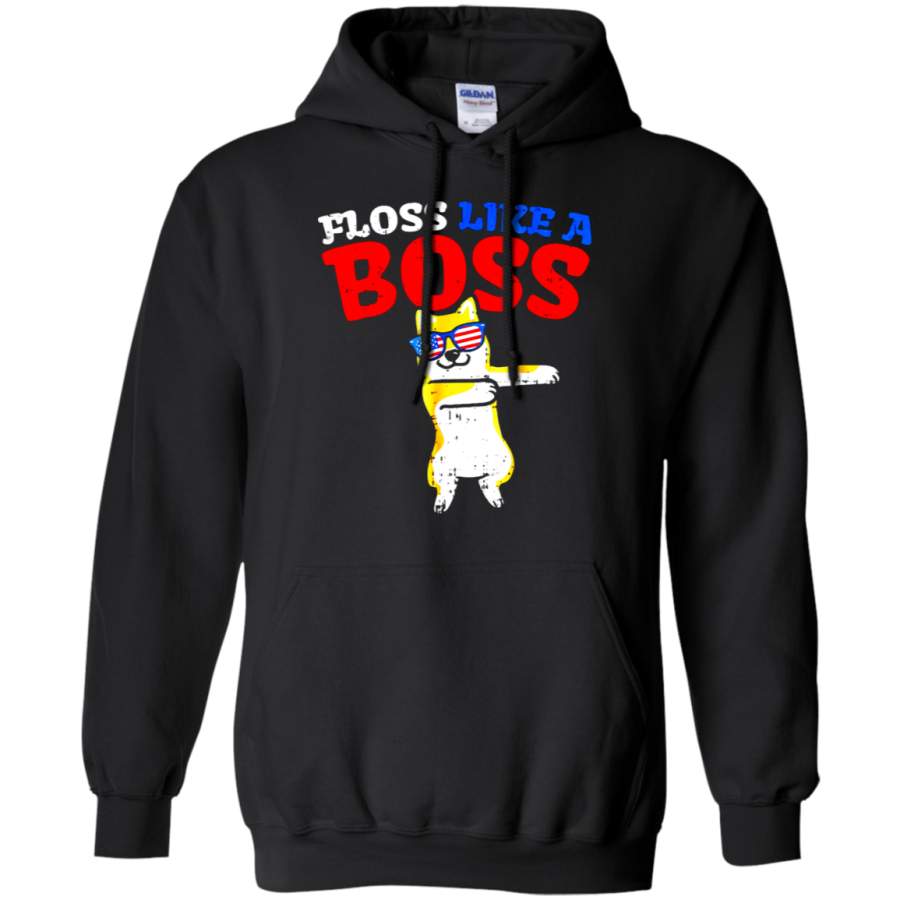 AGR Floss Like A Boss Dance Shiba Inu Flossing Dog Boys Hoodie