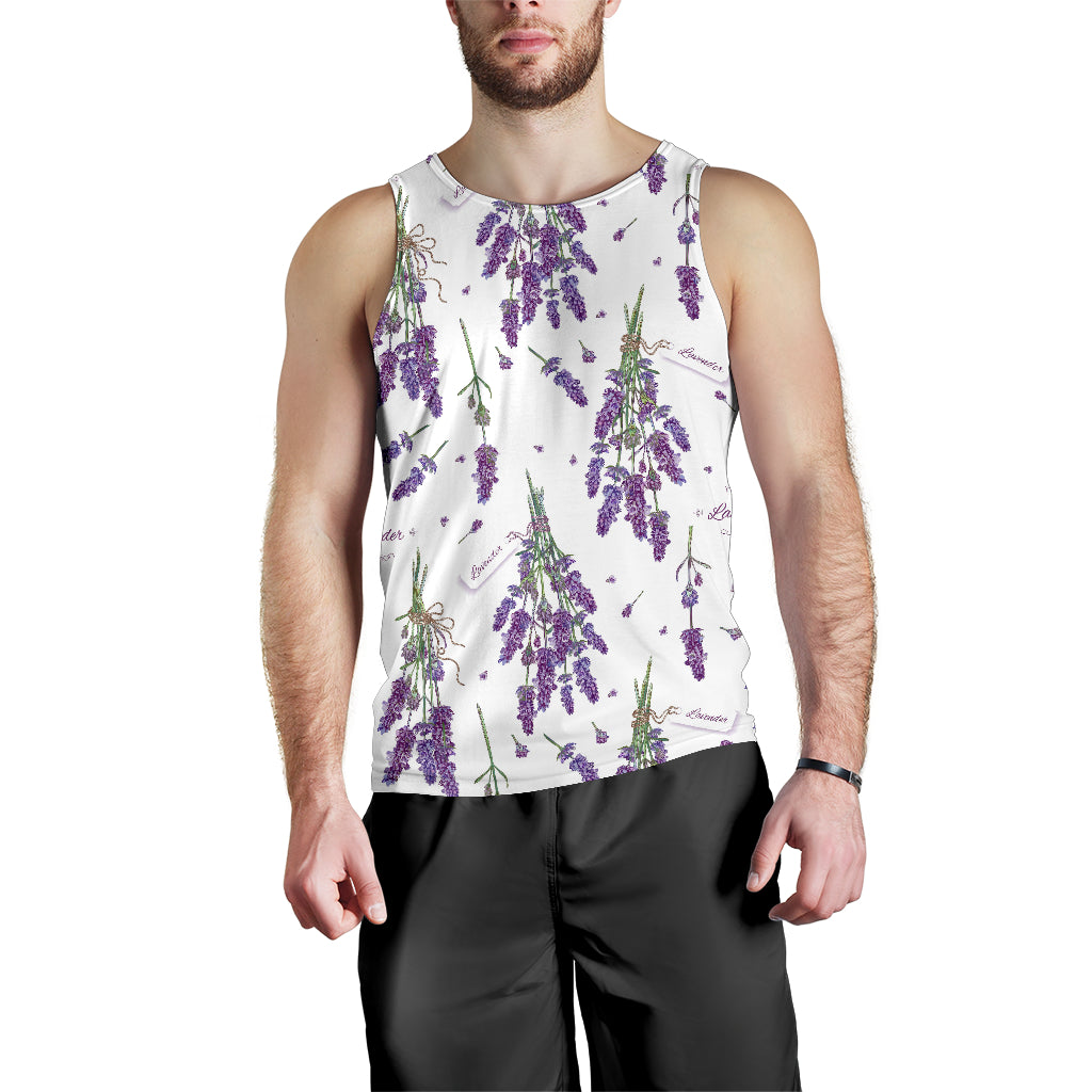 Lavender Flower Design Pattern Men Tank Top