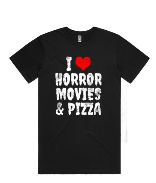 I love horror movies & pizza RS T-Shirt