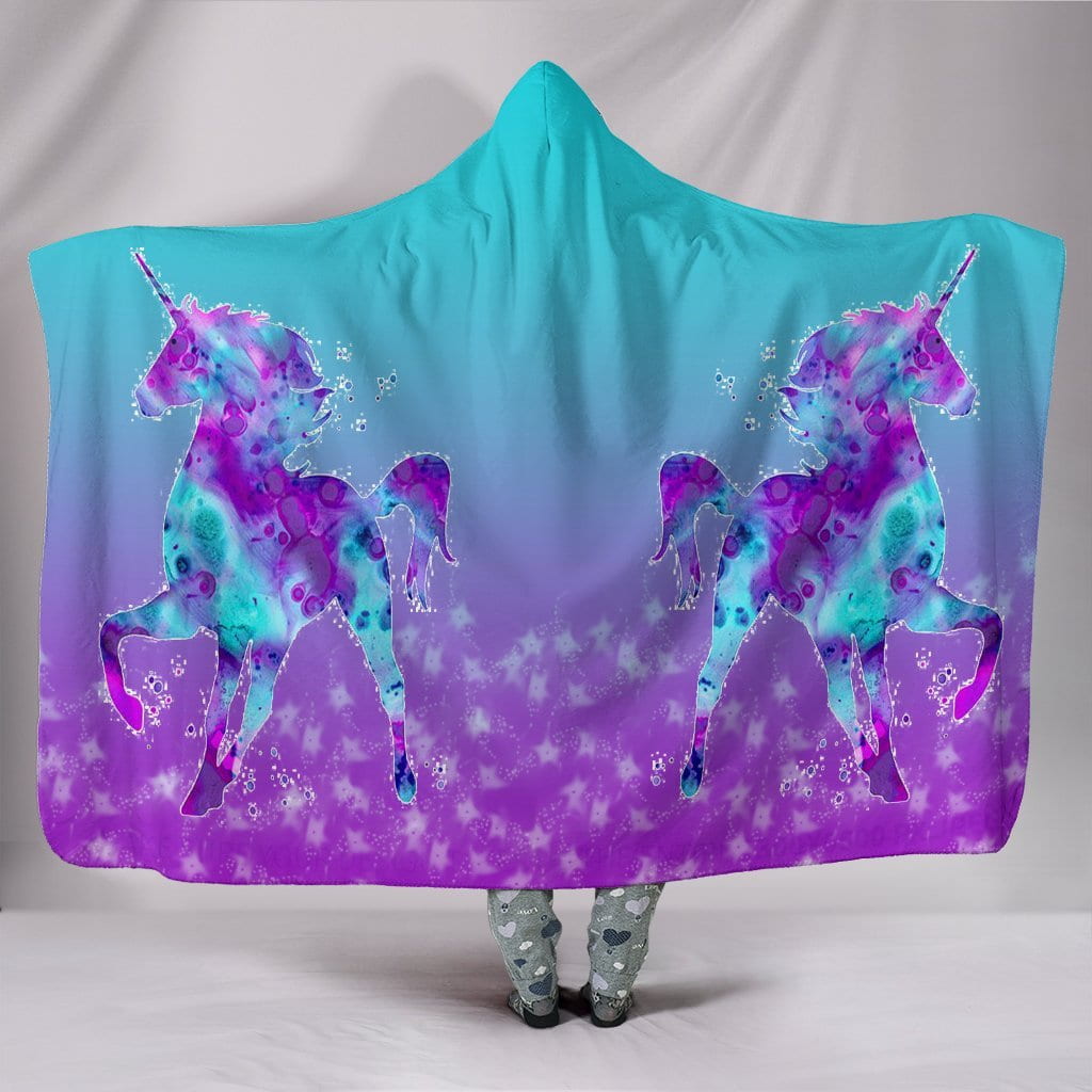 Unicorn Sparkle Hooded Blanket