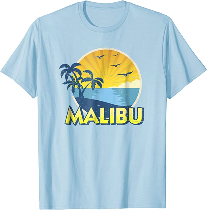 Vintage Malibu Beach, California Surfing 70s T Shirt