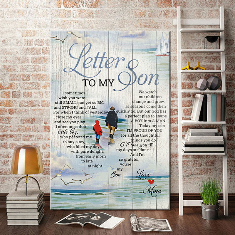 To My Son From Mom Premium Wall Art Canvas