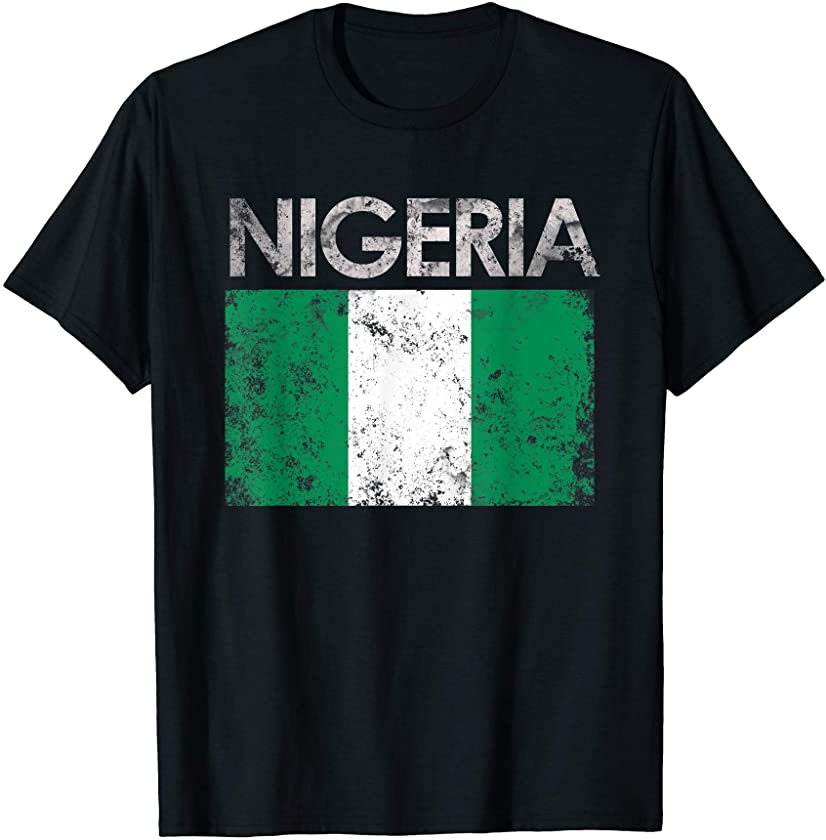 Vintage Nigeria Nigerian Flag Pride Gift T-Shirt