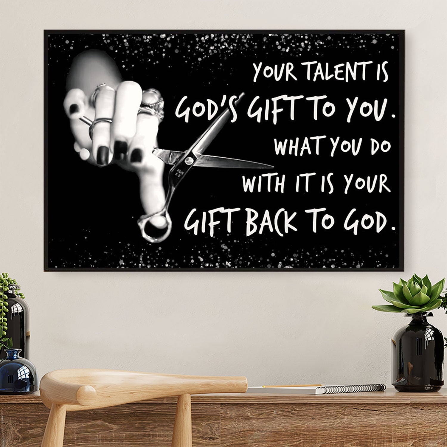 Your Talent Is God’S Gift To You – Hairdresser Canvas Wall Art | Home Décor Gift For Hairstylists