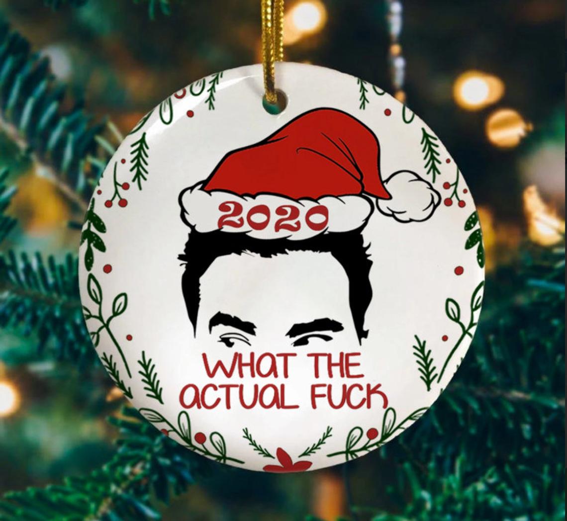 Ew David Ew 2020 What The Actual Funny Schitt’S Creek Christmas Tv Show Holiday Circle Ornament