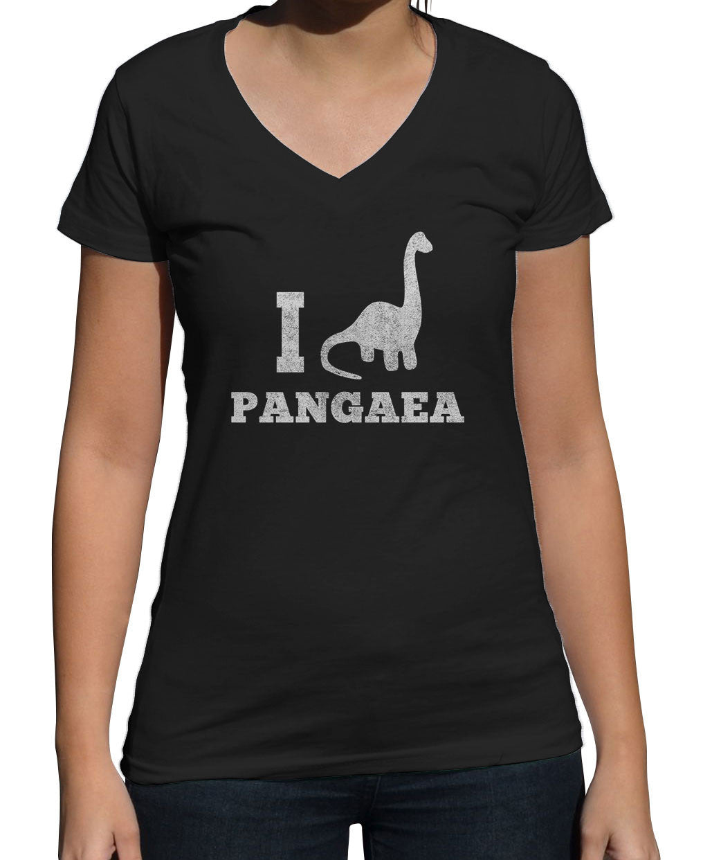 Women’S I Love Pangea Vneck T-Shirt I Dinosaur Pangaea Tshirt