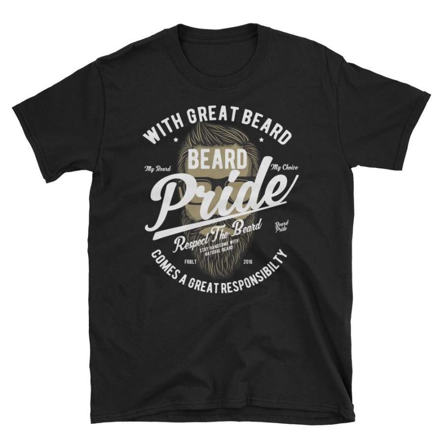 With Great Beard Comes Great Responsibility! Beard Pride Vintage Poster T-Shirt