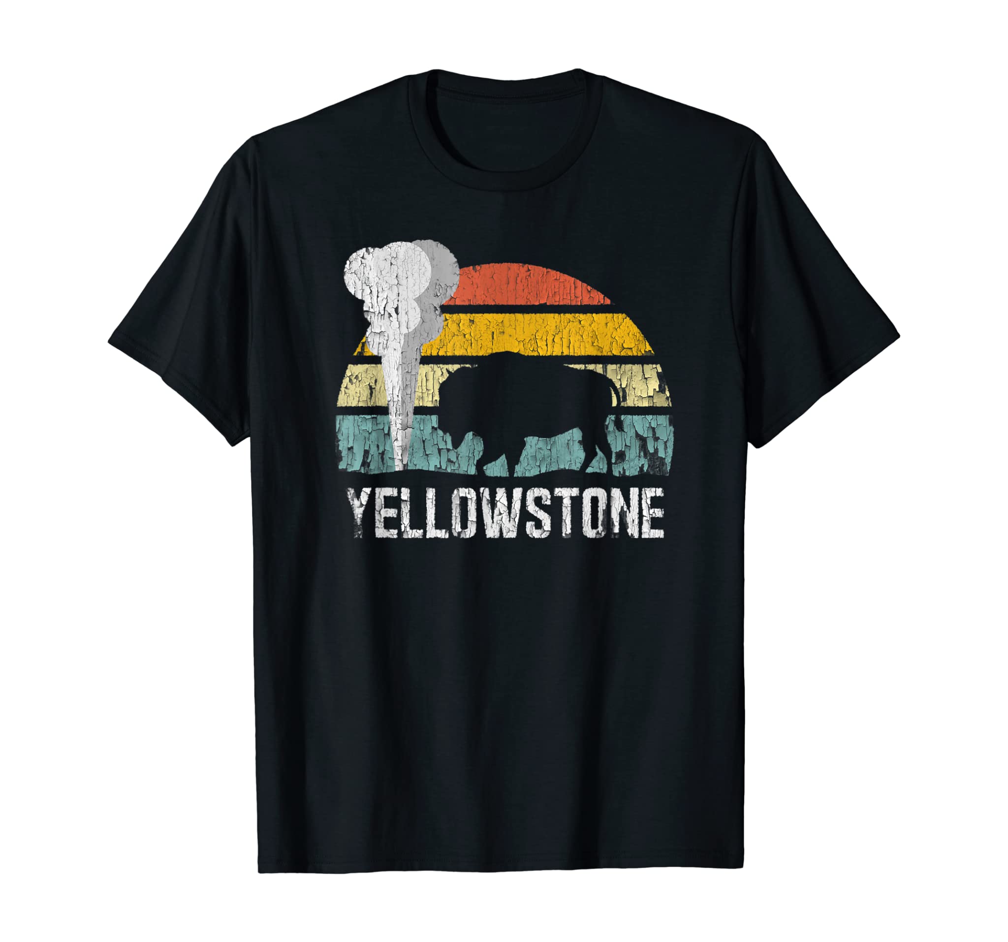 Yellowstone National Park Buffalo Bison Vintage Retro Gift T-Shirt