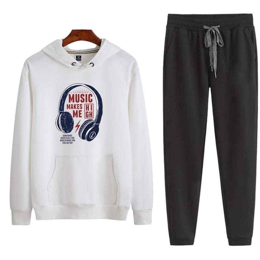 Hoodie and Pants Set Hip Hop Hoodie and Pants Sports Outfit Winter Outfit Hoodie and Pants for Adult