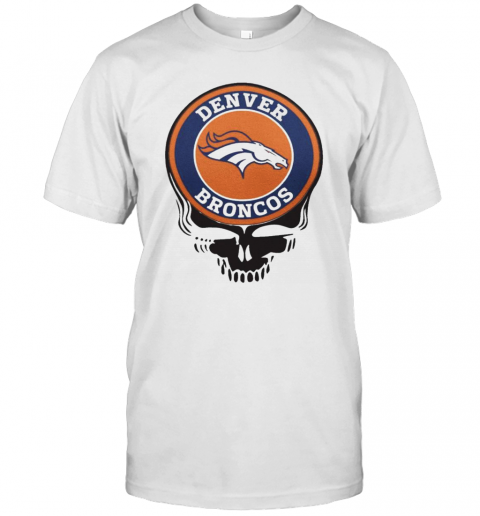 Denver Broncos Football Skull T-Shirt