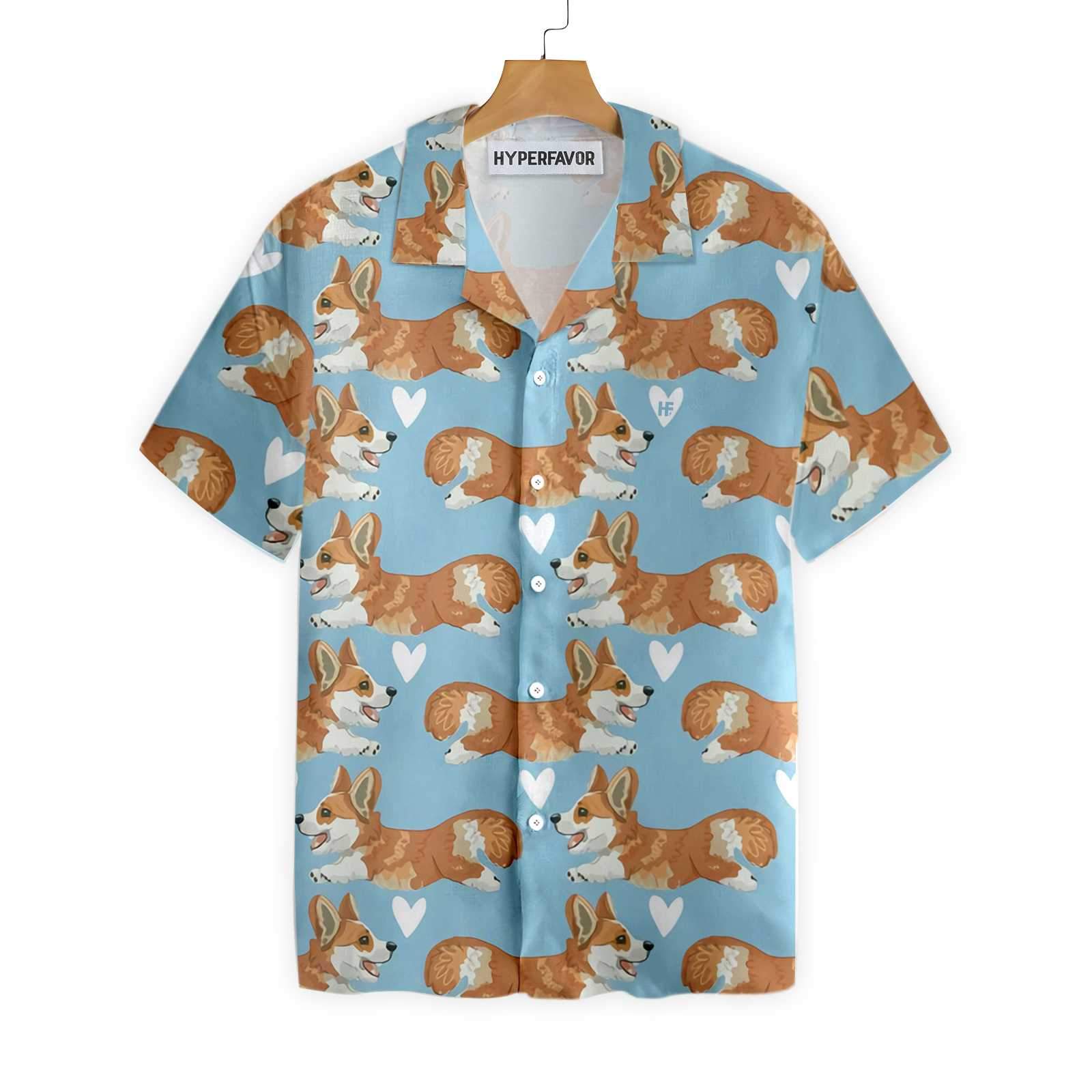 Flying Corgi Blue Hawaii Shirt For Men And Women Ha18486