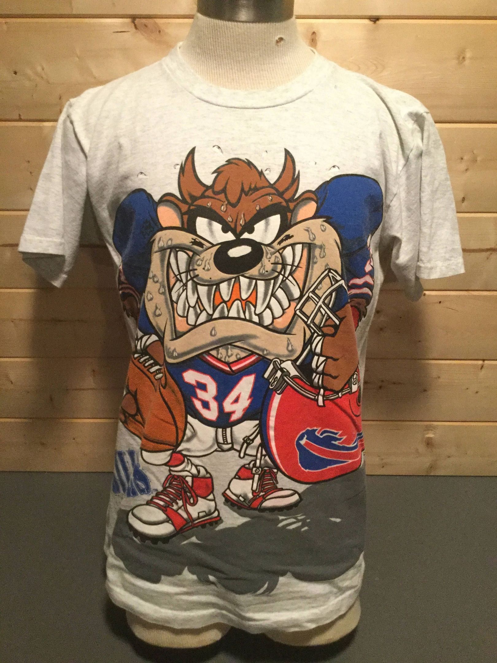 Vintage 1990 s Taz Looney Tunes Buffalo Bills Thurman Thomas Football Usa T shirt