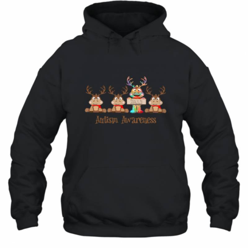 Dare to be different autism awareness Reindeer Christmas shirt Hoodie