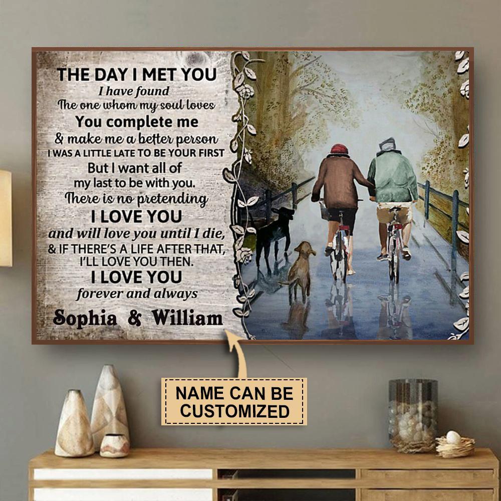 Aeticon Gifts Personalized Cycling The Day I Met Canvas Mom Dad Gift Home Decor