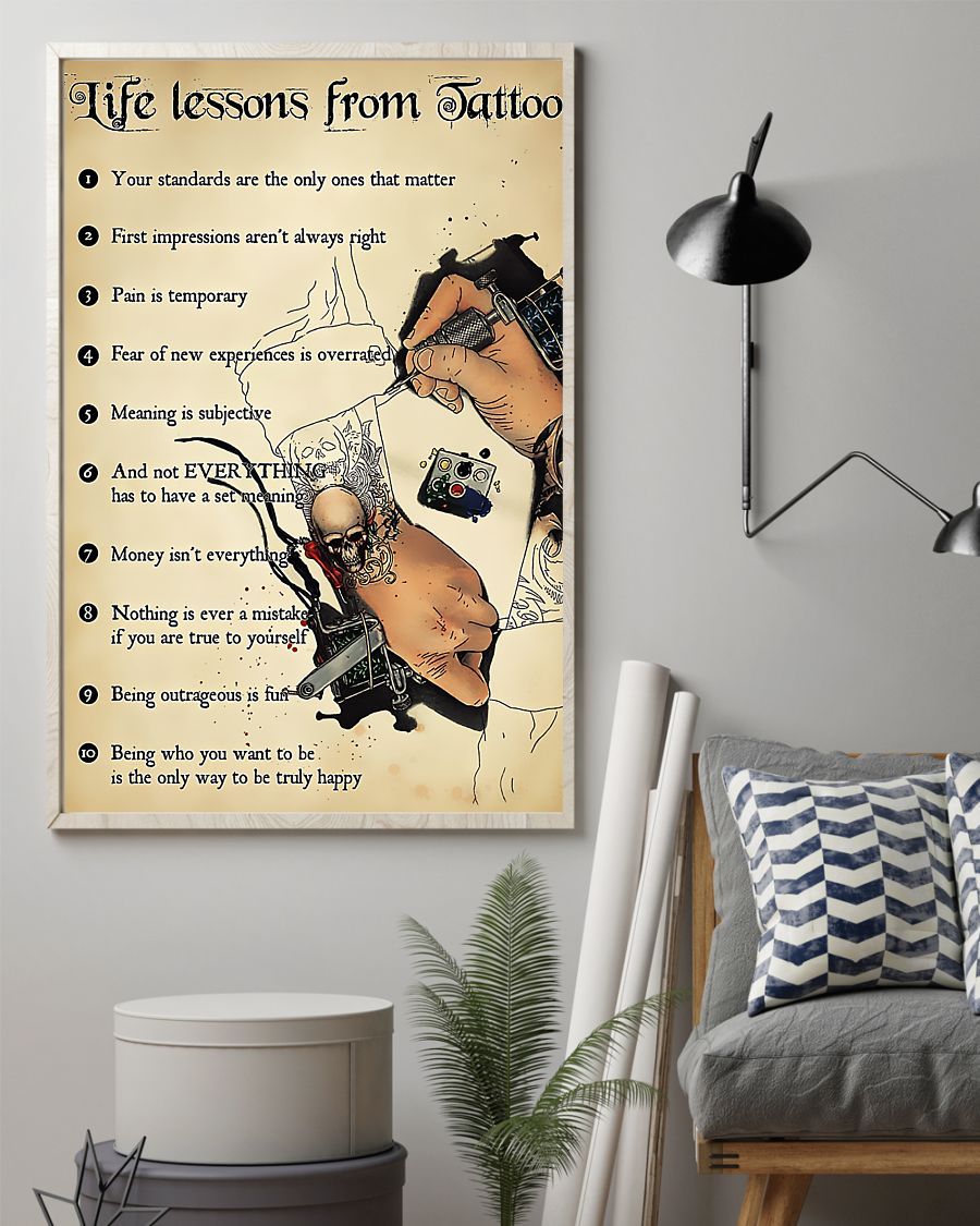 Tattoos Life Lessons From Tattoo Vertical Canvas And Poster | Wall Decor Visual Art