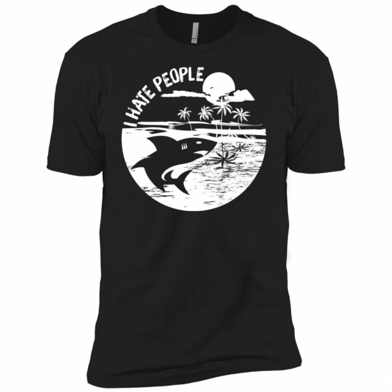 shark i hate people shirt