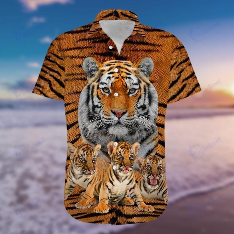 Beach Shirt Awesome Tiger Hawaiian Aloha Shirts H- Chillicothemall