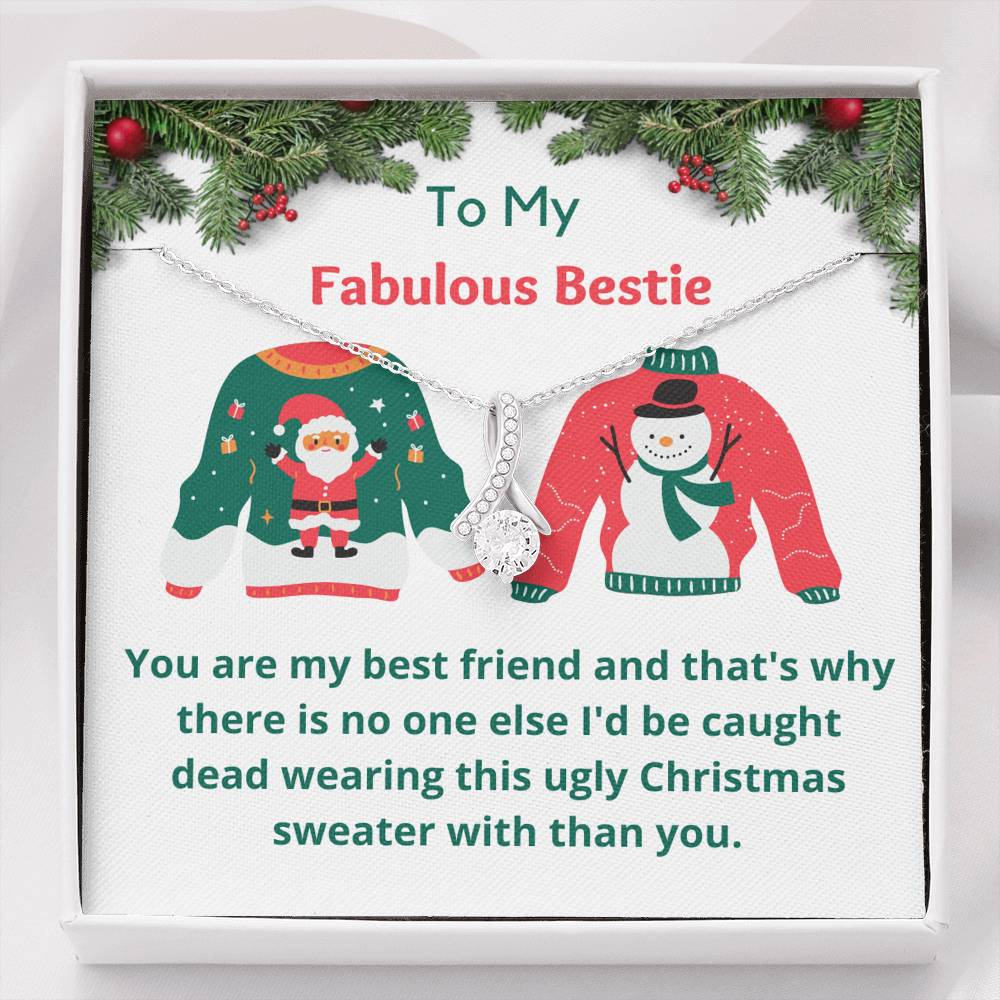 To My Bestie, Ugly Christmas Sweater, Necklace For Her