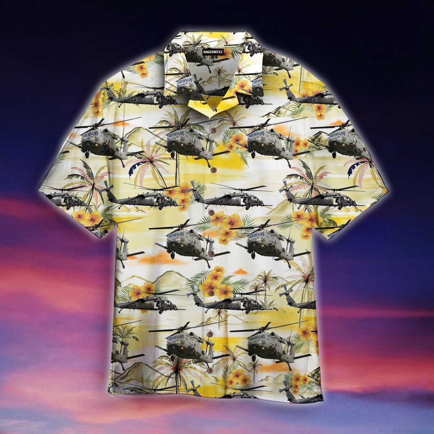 Helicopter Tropical Hawaii Shirt For Men And Women Ha13941