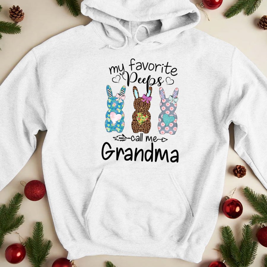 Personalized My Favorite Peeps Call Me Grandma Easter Bunny Hoodie